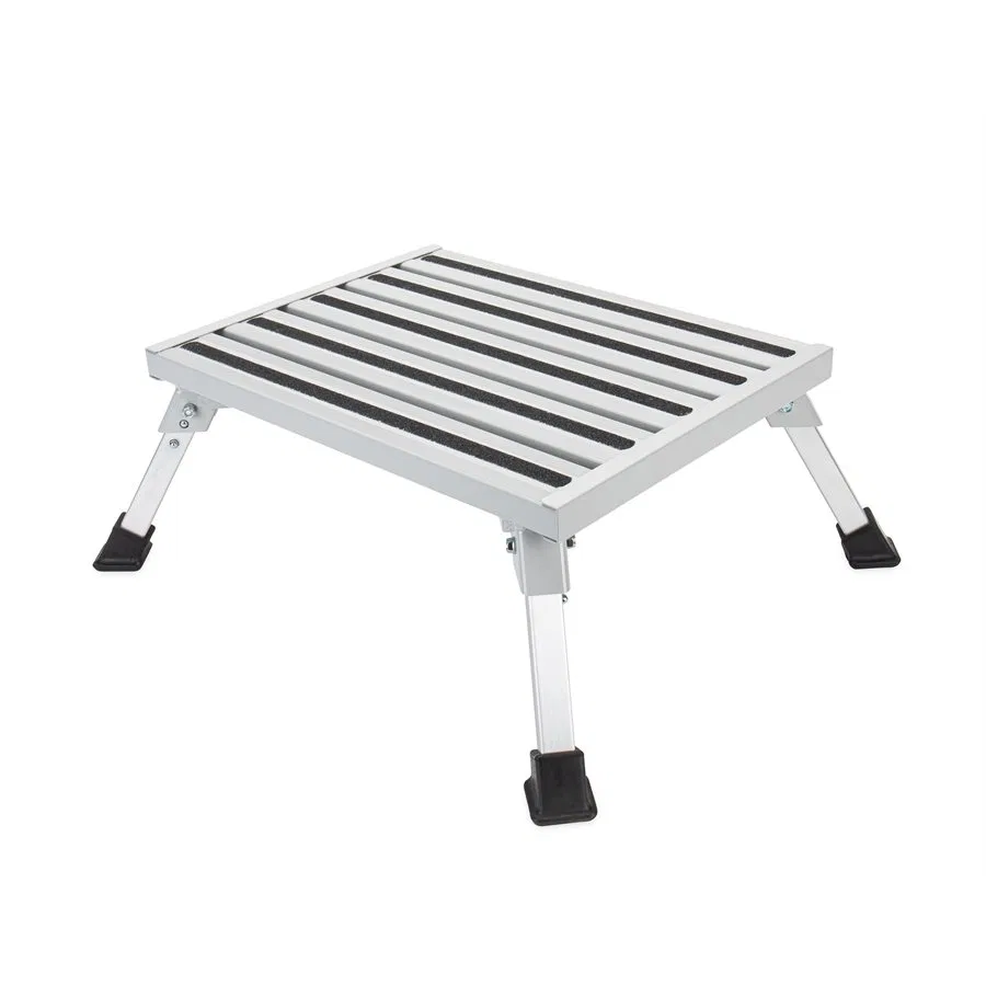 43677 – CAMCO Step Stool, One Step With Foldable Legs 19 Inch Width x 14-1/2 Inch Length Platform 1000 Pound Capacity...